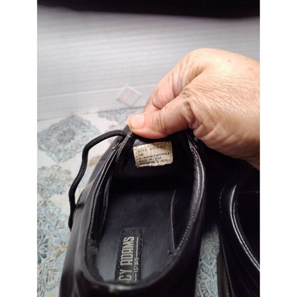 Stacy Adams Black‎ Austin Oxfords 41179-001 Lace Up Boys Dress Shoes Sz 3M - Picture 4 of 8